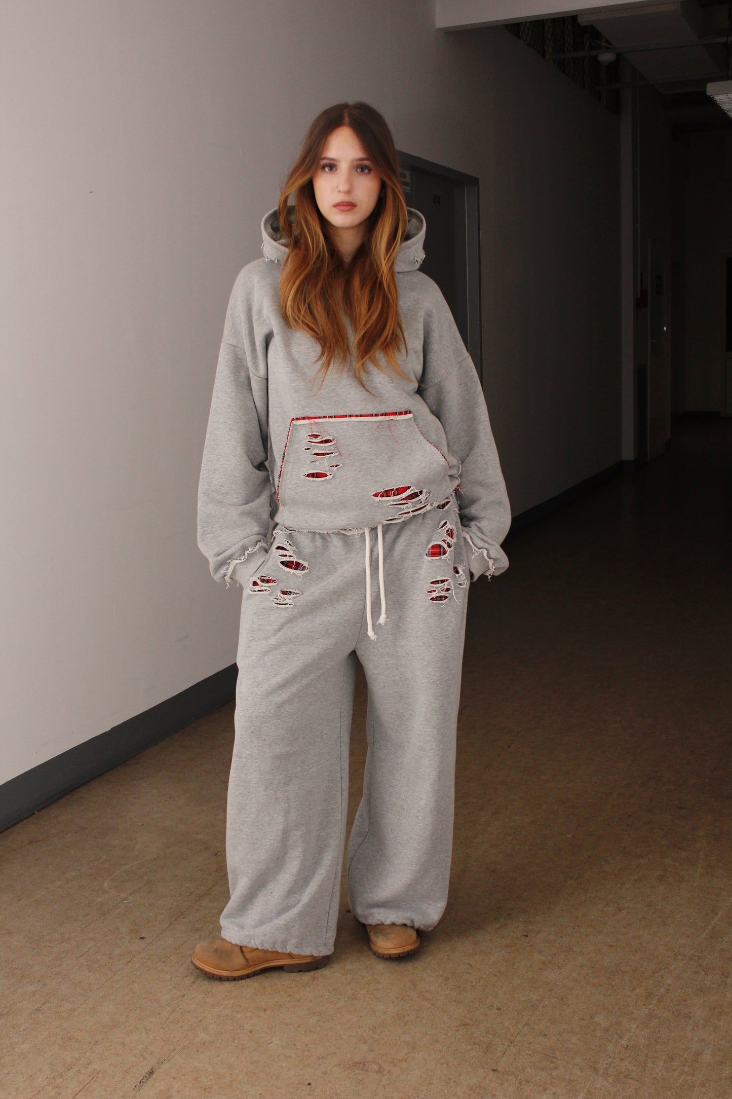 GRAY PLAID PANTS
